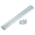 thumbnail image 1 of 24 Uds 13G J Bend Unique Bargains radios galvanizados para bicicleta 266mm 10,47 radios y accesorios para bicicletas, 1 of 1