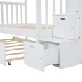 thumbnail image 6 of White Twin/Twin-Full Bunk Bed w/ Twin Trundle &amp; Storage, Pine Wood, Safe Staircase Design, Ideal for Bedroom, Space-Saving, Versatile, 6 of 23