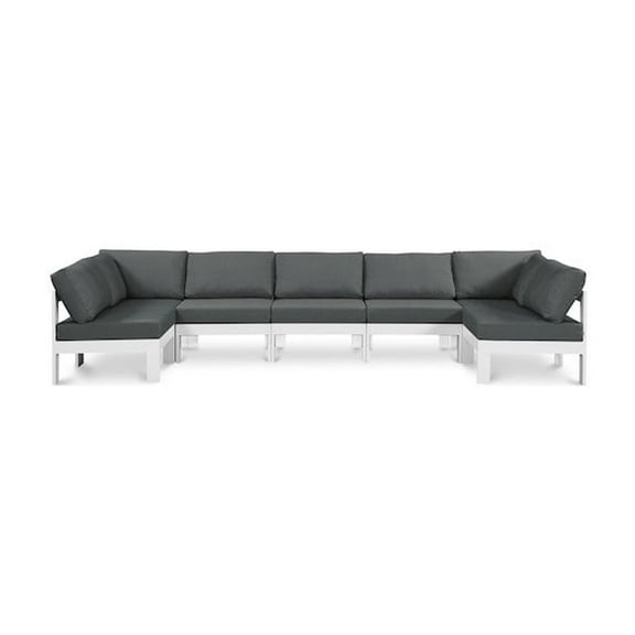 Meridian Furniture Nizuc Grey Outdoor Patio Modular Sectional