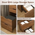 thumbnail image 5 of Miniyam 3-in-1 Vanity Desk with Mirror and Storage Stool, Makeup Vanity Table with LED Light, Drawers and Organizer, 18.9" Depth for Bedroom Apartment, 5 of 7