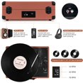 thumbnail image 3 of Tocadiscos de vinilo Retrolife portátil de 3 velocidades con Bluetooth, 3 of 7