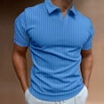 thumbnail image 2 of Baqcunre Mens T Shirt Men'S Muscle V Neck Shirts Slim Fit Short Sleeve Cotton T Shirts Ribbed Knit Soft Tees Polo Shirts For Men Tops For Men Blue XXL, 2 of 7