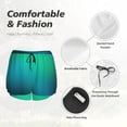 thumbnail image 6 of Lsque Green Turquoise Teal Printed Women's Running Shorts with Liner Pockets,Elastic Quick Dry Workout Athletic Gym Yoga Shorts,Womens High Waist Shorts-XX-Large, 6 of 9
