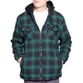 thumbnail image 3 of Visive Mens Heavy Sherpa Fleece-Lined Flannel Hooded Jacket - Big & Tall Sizes - Warm Zip Up Hoodie Jacket for Cold Weather - Perfect for Outdoor Activities - Durable & Fashion-Forward, 3 of 9