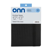 onn Universal Tablet Folio Case, Fits Most 12 - 13 Tablets - Black