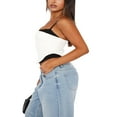 thumbnail image 3 of Womens Patchwork Cami Tank Tops Fashion Sleeveless Slim Fit Irregular Summer Vest Crop Tops, 3 of 6
