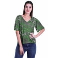 thumbnail image 1 of Moomaya Blouse d'Été Boho à Manches Courtes en Rayonne Imprimée pour Femmes, 1 of 5