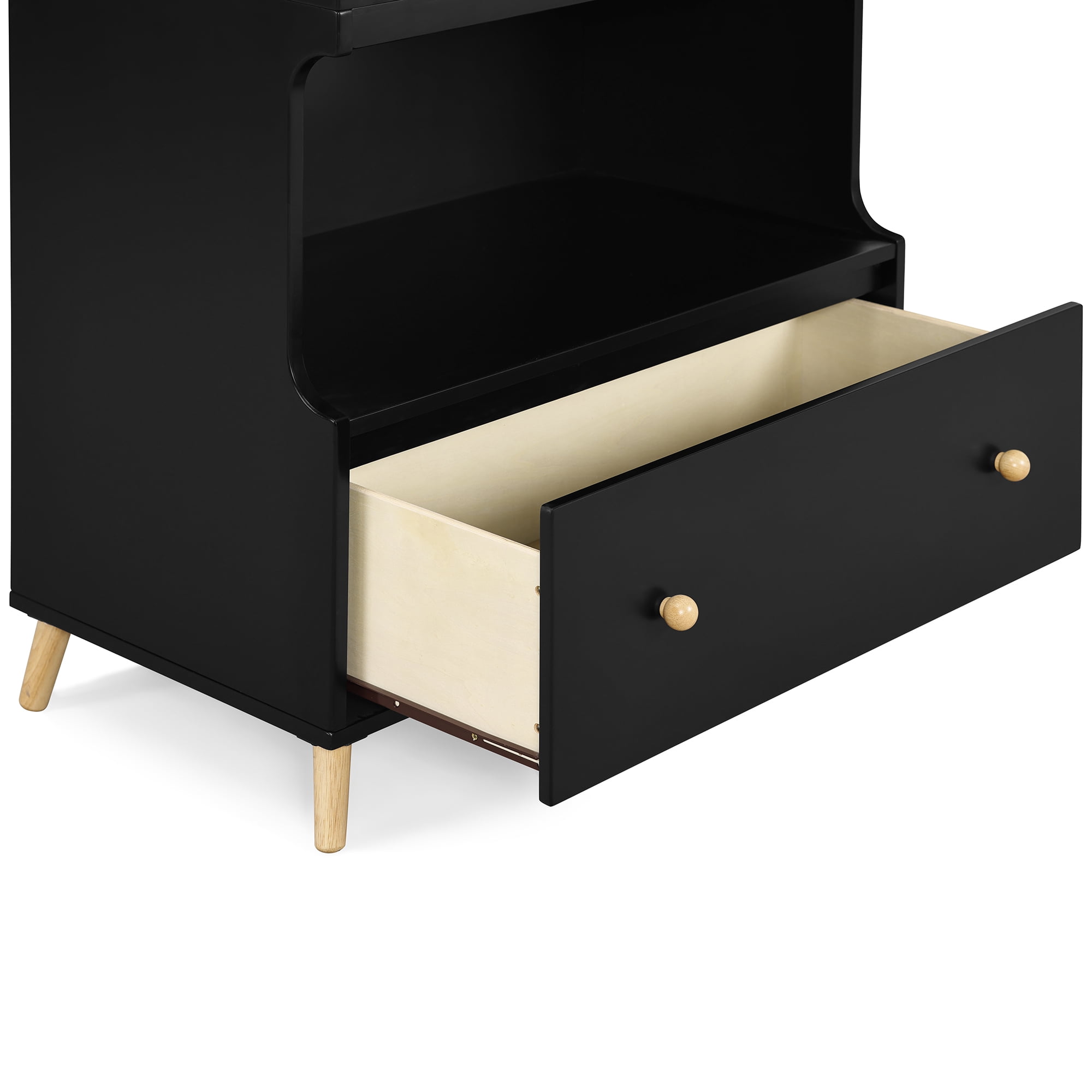Delta Children Essex Convertible Changing Table with Drawer, Ebony/Natural