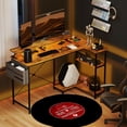 thumbnail image 2 of 58" Reversible L Shaped Computer Desk, Corner Desk with Monitor Stand, Power Outlets and LED Lights, Rustic Brown, 2 of 6