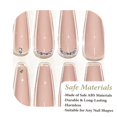 thumbnail image 4 of 【Perfect Gift for Girls/Womens】Fofosbeauty 24pcs Press on False Nail Tips Extra Long Coffin Manicure Full Cover Fake Nails, Carnation Crystal, 4 of 9