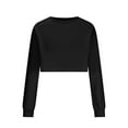 thumbnail image 3 of Xcmzpl Sweatshirts for Women Casual Solid Color Crewneck Sweatshirt Lightweight Sweater Tops Comfort Long Sleeve Blouses Early Fall Fashion, 3 of 5