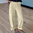 thumbnail image 7 of CUKOLSXA Barrel Pants Women Wide Leg Lounge Palazzo Harem Corduroy Pants Casual Trousers with Pockets, Khaki, 7 of 7