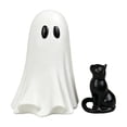 thumbnail image 2 of Tuvgenk Cute Ghost With Black Cat Resin Figurines Halloween Mini Decor Statues For Tabletop And Shelf Ornament, 2 of 7
