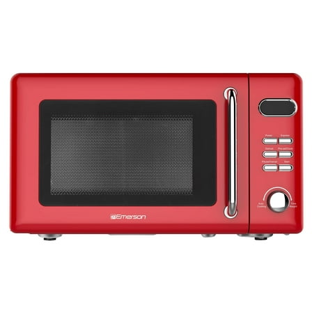 Emerson 0.7 Cu Ft, 700W Red Retro Countertop Microwave Oven, MWR7020RD