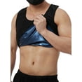 thumbnail image 4 of FANNYC Compression Shirts For Men Body Shaping Vest Sweat Sauna Suit Workout Tank Tops Waist Trainer Gym Shapewear Undershirt Tummy Control Girdle Up To Size 3XL,Black, 4 of 7