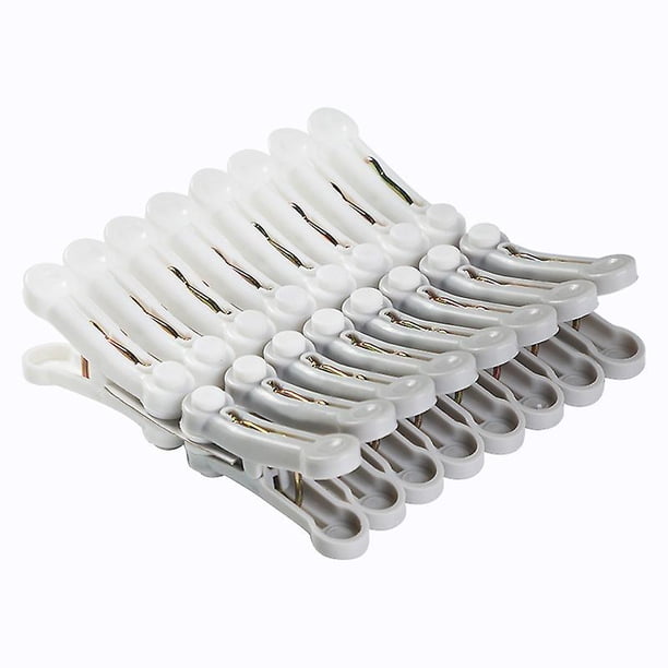 Taian 16 Clips de secado sin rastro Ropa a prueba de viento Fijación Hogar Simple Goma suave Pinza para la ropa Calcetines Multifuncional Pinza para la ropa de plástico (blanco + Gra