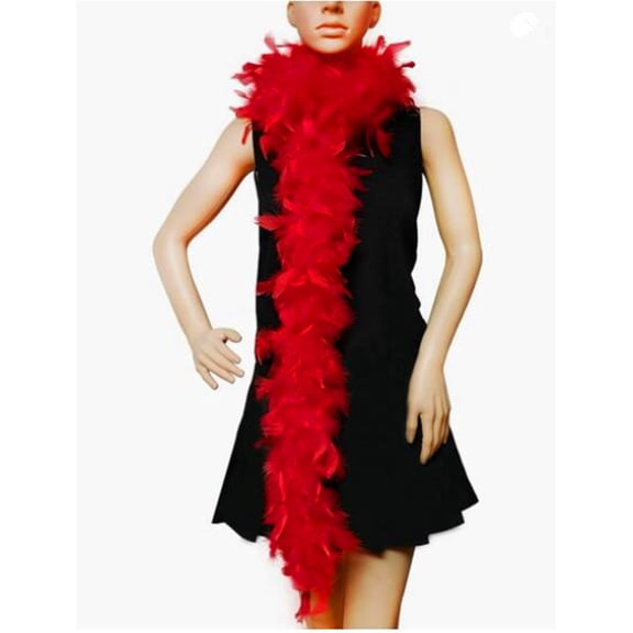Firefly Hope 2 Yards Feather Scarf, DIY Crafts & Costume Accessory for Party, Dancing, Wedding, Festival & Home Decor, Red