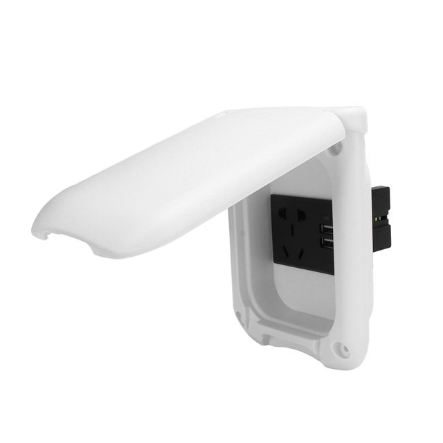 Boîte de Prise de Courant RV, Couvercle Magnétique Prise de Panneau Électrique IP44 avec Vis de Fixation pour Camping