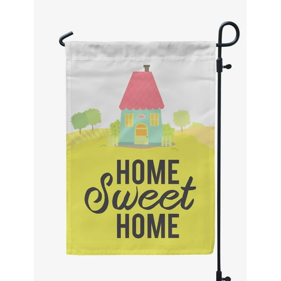 Printtoo White Home Sweet Home Garden Summer Camping Flags For Campers Double Sided CampsiteFlagOutdoor GardenFlags