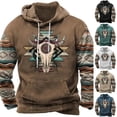 thumbnail image 2 of guisaled Men Hoodies Graphic Aztec Cowboy Western Hoodie Vintage Ethnic Print Hooded Sweatshirt 2025 Fashion Casual Pullover, 2 of 3