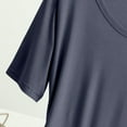 thumbnail image 5 of qelini T-shirts for Women with Round Neck School Season Solid Color Short Sleeved Loose Casual Daily Wearing Basic Tops Juniors Summer Comfortable 1Pack Navy 2XL, 5 of 7