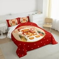 thumbnail image 3 of Feelyou Kawaii Gingerbread Man Queen Comforter Set, Winter Christmas Bedding Sets, Cartoon Theme Reversible Bedding Comforter Set, Breathable Home Decor,3 Pieces, 3 of 8