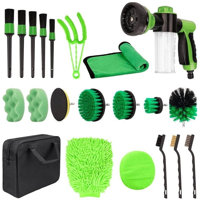 Cepillos para Detalles de Automóviles Kit de Limpieza de 21 Piezas para Ruedas Interiores y Exterior