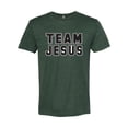 thumbnail image 2 of Wild Bobby Varsity Team Jesus Inspirational/Christian Men Premium Tri Blend Tee, Forest Green, XX-Large, 2 of 5