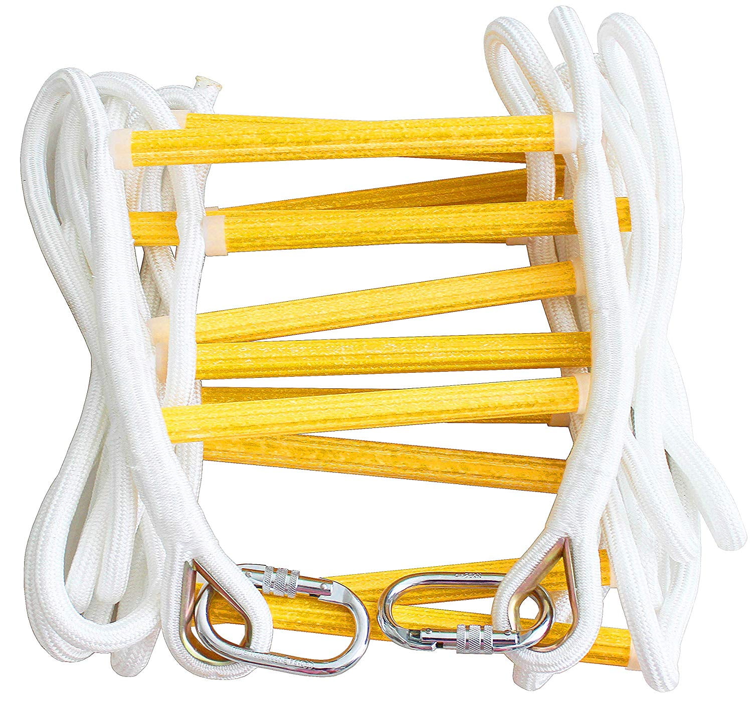 ISOP Emergency Fire Escape Rope Ladder 16 ft (2 Story) With Carabiners