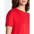 thumbnail image 5 of Time and Tru Women's Cotton T-Shirt Dress with Short Sleeves, Sizes XS-XXXL, 5 of 6