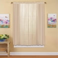 thumbnail image 2 of Collections Etc Decorative Classic Privacy Sheer Window Curtain Panel, Rod Pocket Top, Taupe, 59" X 84", 2 of 4