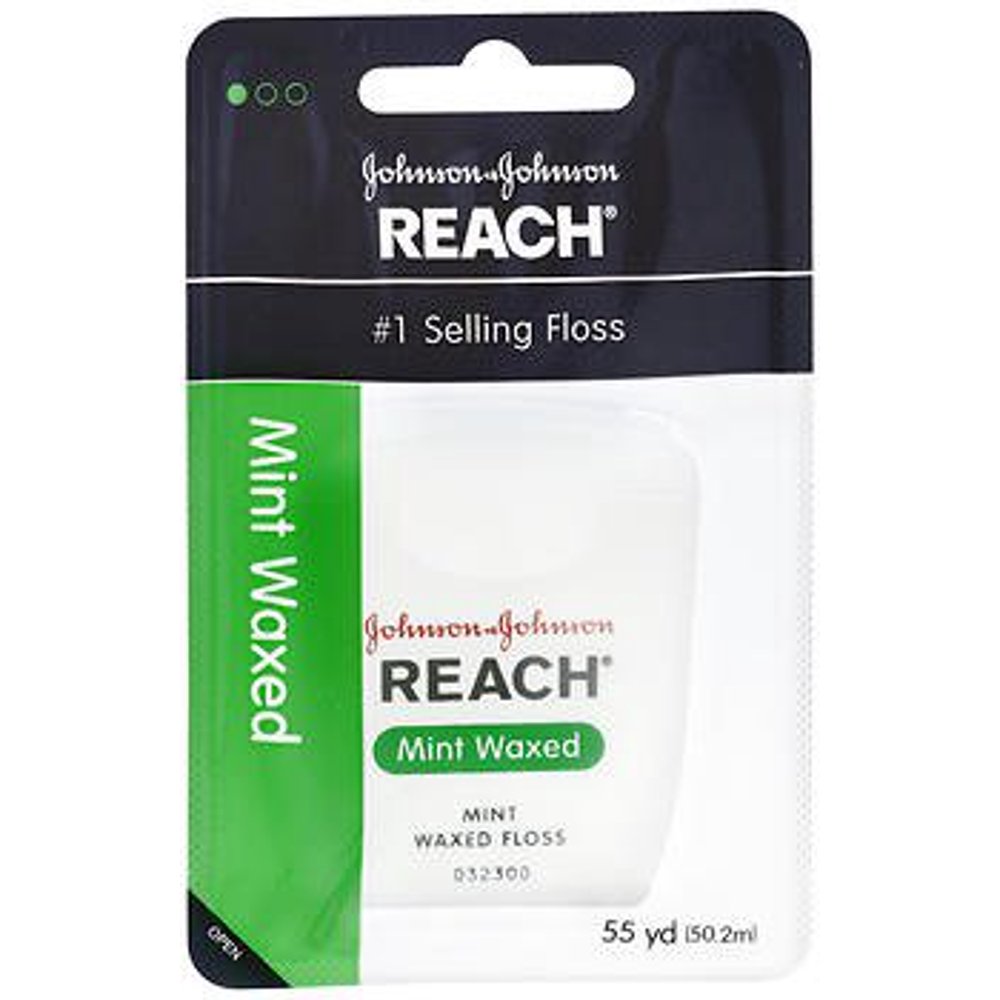 Johnson & Johnson Reach Interdental Adult Floss , Mint Waxed, 55 yds