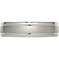 thumbnail image 3 of Titanium Brushed And Polished 6mm Grooved Edge Band (Size 7.5) Made In China tb27-7.5, 3 of 5