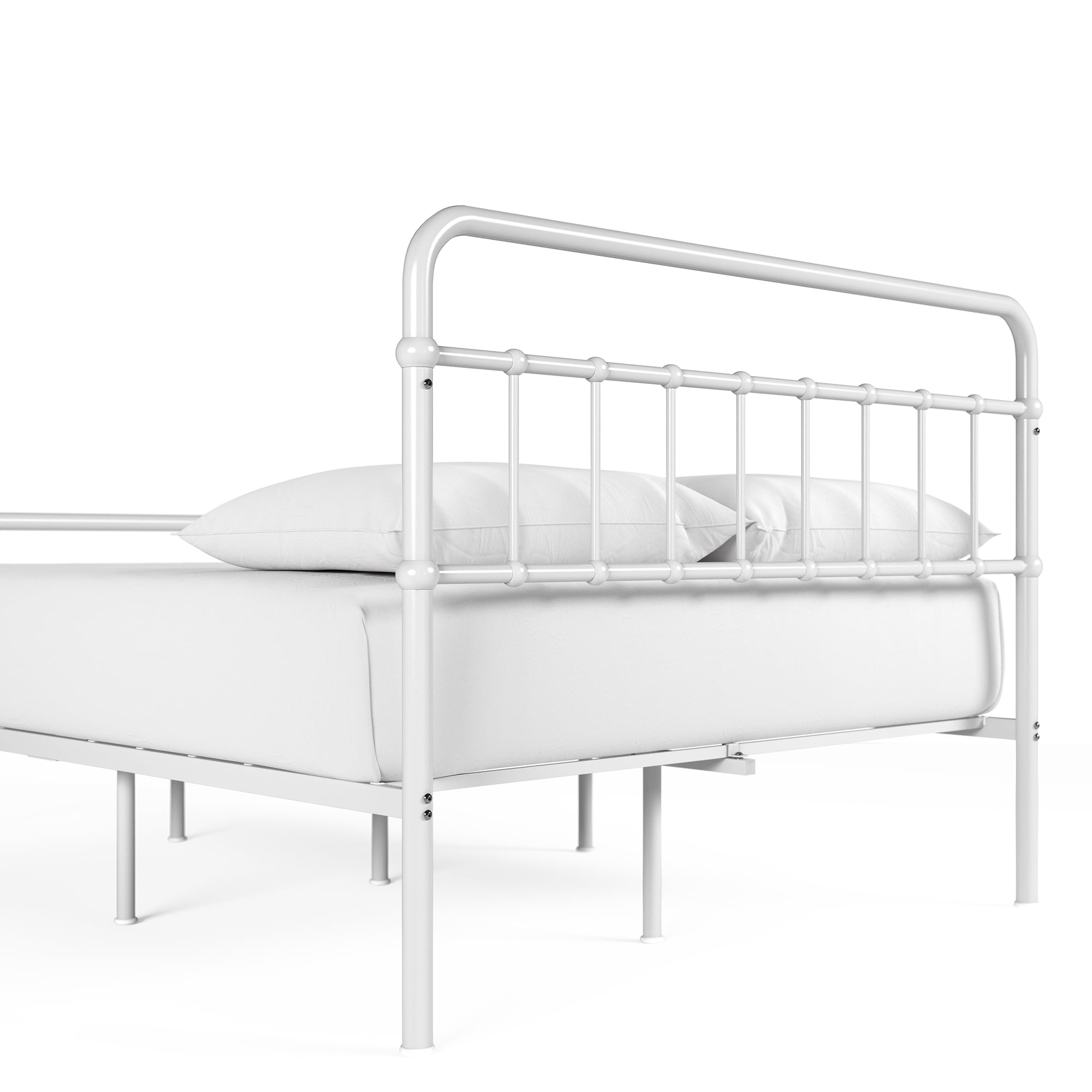 Zinus Florence 42" Metal Platform Bed Frame, White, Full