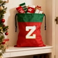 thumbnail image 4 of Taicans 26 Letter Christmas Gift Bags - 12.2x14.96in Red Drawstring Storage Bags,Reusable Holiday Tote for Small Gifts & Tree Decor (Santa/Snowflake Pattern)‌, 4 of 6