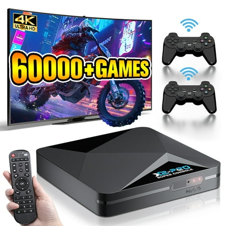 The X2 Pro is compatible with over 60 emulators, supports EmuELEC 4.6 and Android 9.0, supports 4K high-definition output, and comes with two wireless gamepads.