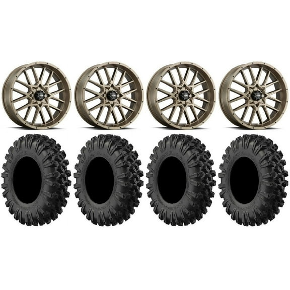 ITP Hurricane 18" Wheels Bronze 40" MotoRavage XL Tires Can-Am Commander Maverick Renegade Outlander Defender