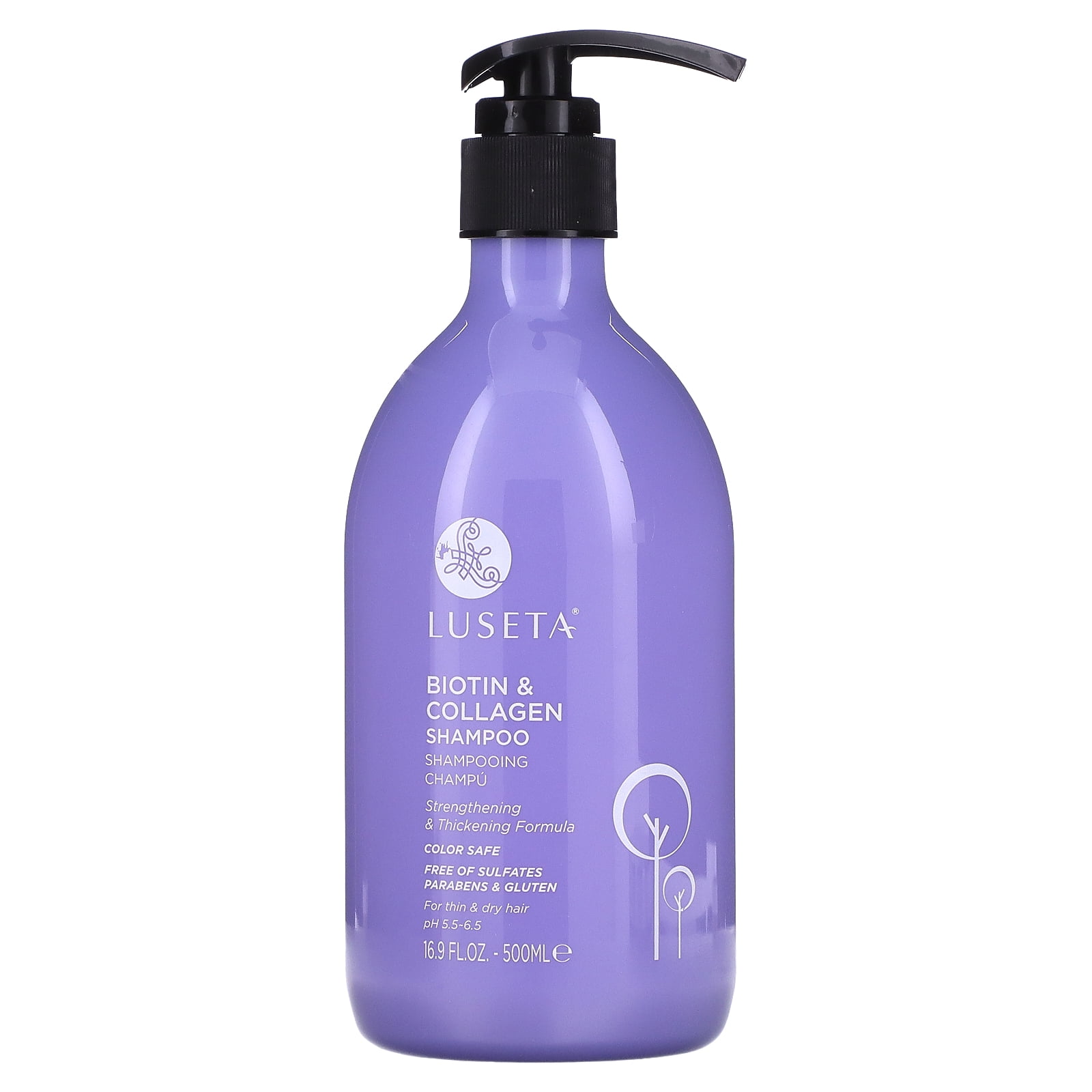 Biotin & Collagen Shampoo, For Thin & Dry Hair, 16.9 fl oz (500 ml), Luseta Beauty