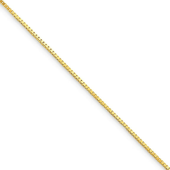 10k Yellow Gold 0.7mm Box Chain Necklace, 18in