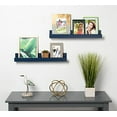 thumbnail image 3 of Kate and Laurel Levie Wood Floating Wall Shelf, Navy Blue, 24", 2 Pack, 3 of 3
