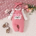 thumbnail image 5 of CAUYDY 3 6 9 12 18 24 Months Newborn Girl Cute Clothing Set Preemie Girls Long Sleeve Bodysuit Baby Fall Winter Romper Infant Outfit Sizes 3-6 Months,Pink, 5 of 7