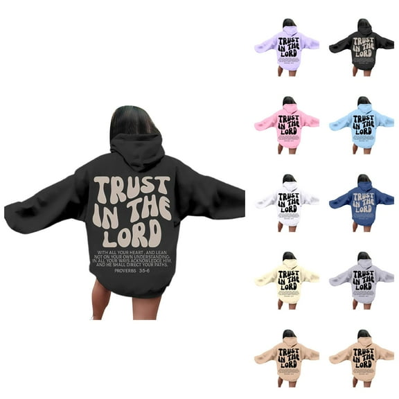 Womens Hoodie 2025 Long Sleeve Y2K Graphic Christian Hoodies with Pockets Hooded Sweatshirt Hoodie Women Pullover