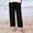 Black, variant on Juslio Pants for Women Fashion Loose Straight Pants, with Pockets Linen Drawstring Pants White M