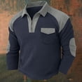 thumbnail image 3 of qucoqpe Mens Mock Neck Sweatshirt Trendy Long Sleeve Casual Pullover with Chest Pocket, 3 of 8