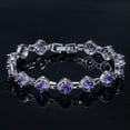 thumbnail image 2 of Elegant Silver Plated Purple Cubic Zircon Women Amerian Crystal Tennis Bracelet, 2 of 9