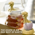 thumbnail image 4 of FEJANPON Funny Silicone Dinosaur Tea Strainer, Tea Infuser Ball (Yellow), 4 of 7