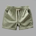 thumbnail image 3 of USNSM Men's Fashion Shorts 5 Inch Inseam Drawstring Elastic Waist Lightweight Casual Summer Beach Shorts with Pockets Green M, 3 of 8