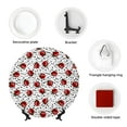 thumbnail image 4 of Kdxio Red Ladybugs On Black Dotted Bone China Decorative Plate Ceramic Decorative Plate for Home Office Wall Stand Decorative Plates for Home Bedroom-7in, 4 of 6