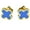 Blue, variant on 18K Gold Plated Clover Stud Earrings Fashion Cute Personality Jewelry for Women (Green)
