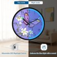 thumbnail image 5 of Voice Activated Clock with Glow Light 12 Inch Large Silent Wall Clock Battery Operated for Home Decor Flowers and Butterflies, 5 of 8